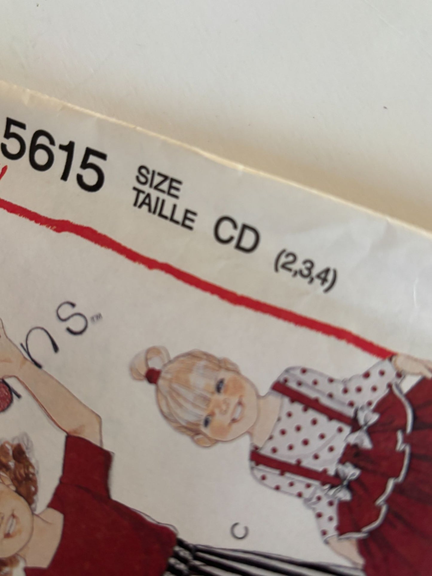 McCalls Sewing Pattern 5615 Jumping Beans Top Skirt Pants Kids 2 3 4 Easy UC