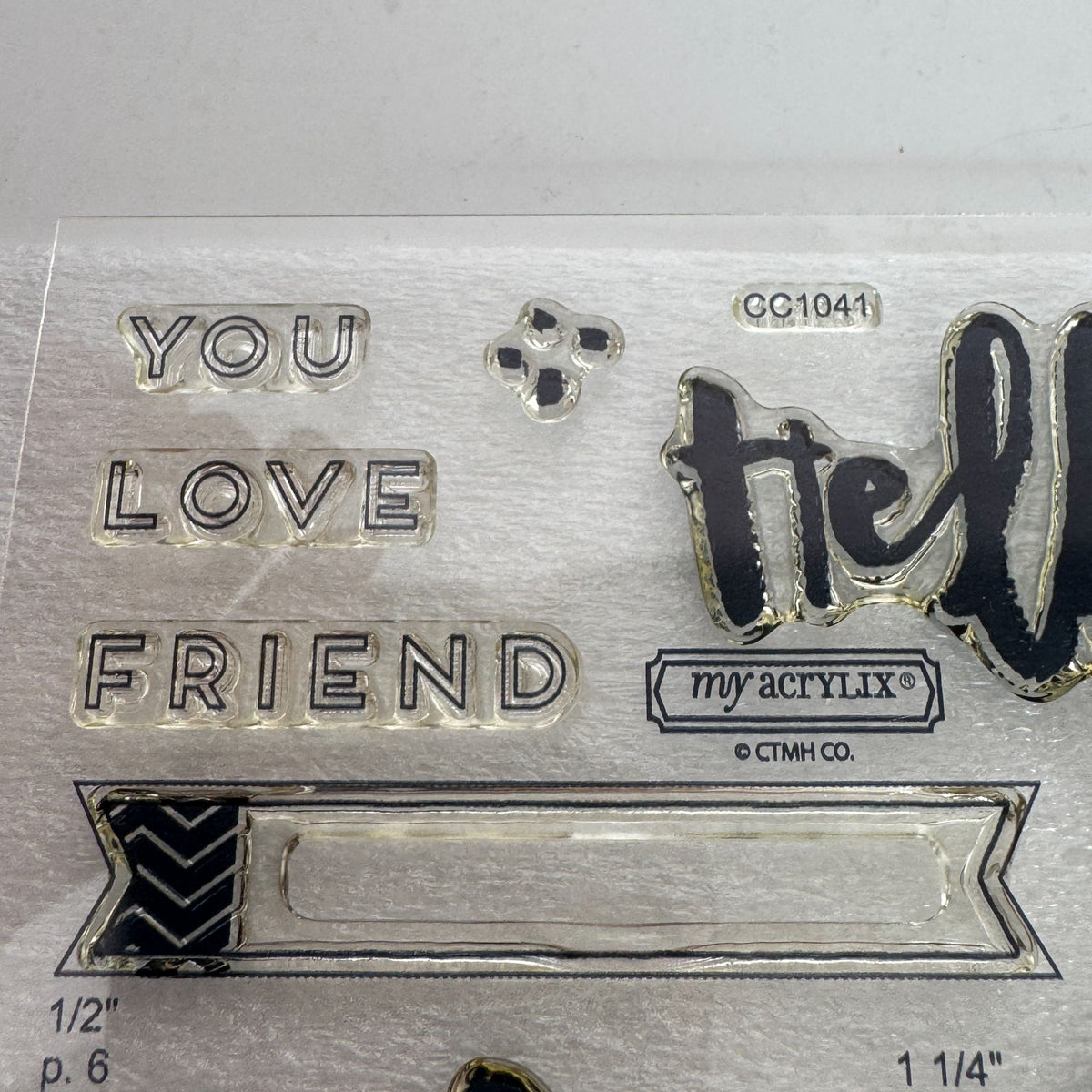 CTMH My Acrylix Acrylic Stamp Set Hello Life Cardmaking Birthday Friend CC1041