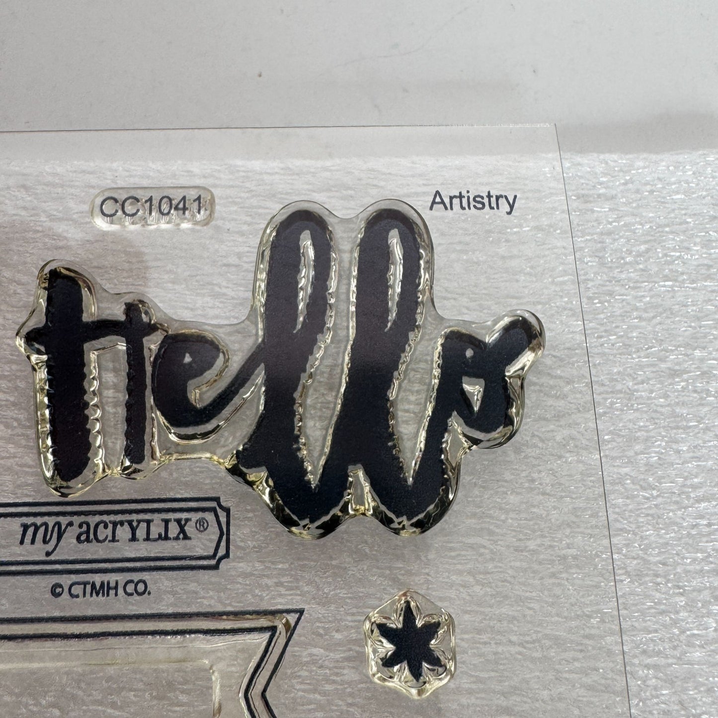 CTMH My Acrylix Acrylic Stamp Set Hello Life Cardmaking Birthday Friend CC1041