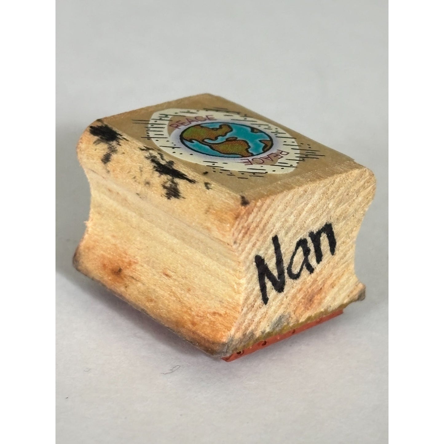 Peace Globe Rubber Stamp Earth Peace Stamp Card Making Scrapbook Craft Supply Wood Mounted