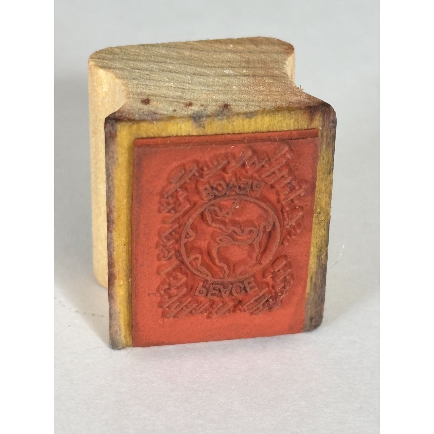 Peace Globe Rubber Stamp Earth Peace Stamp Card Making Scrapbook Craft Supply Wood Mounted