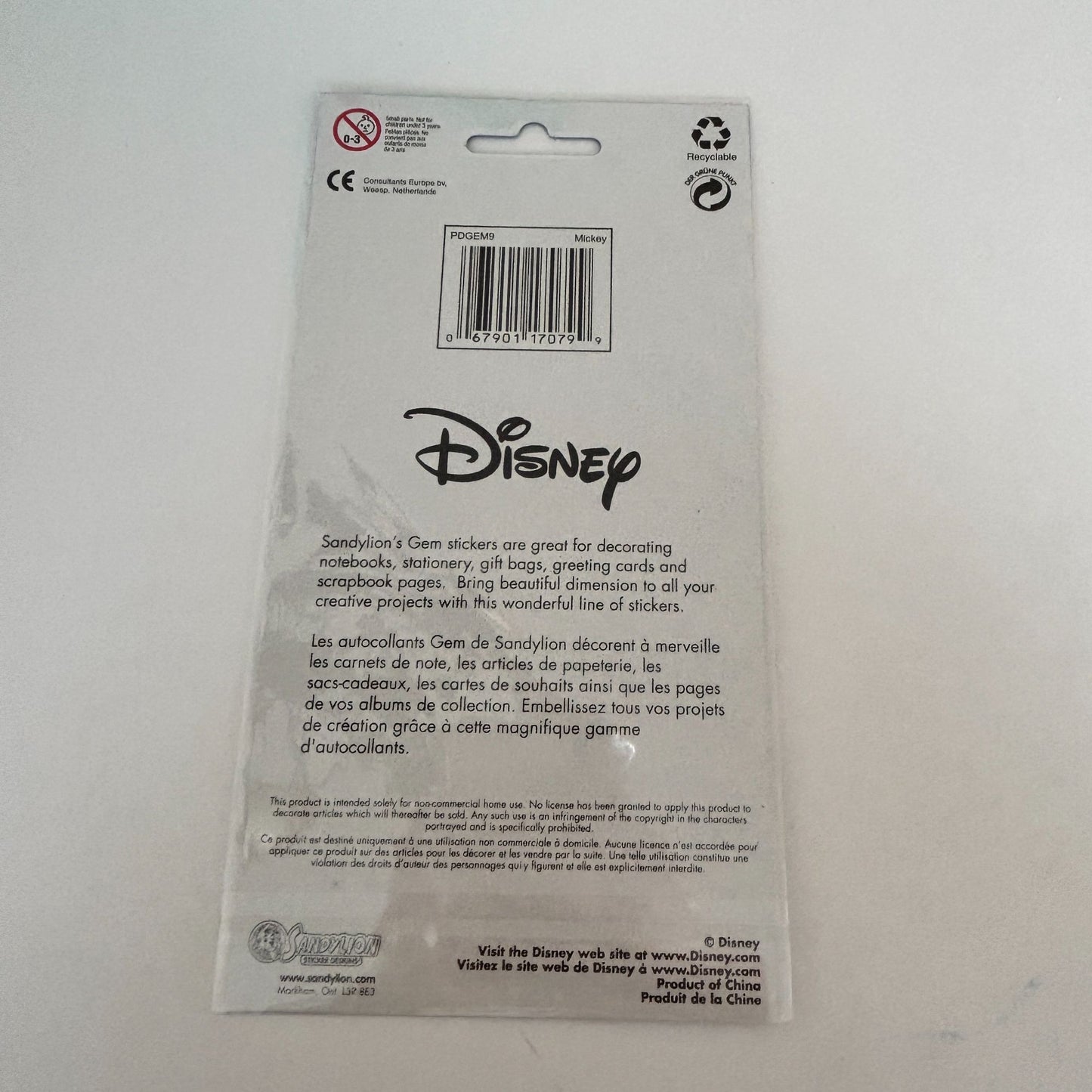 Mickey Mouse Gem Stickers Disney Cruise Disneyland Vacation Theme Park Scrapbook