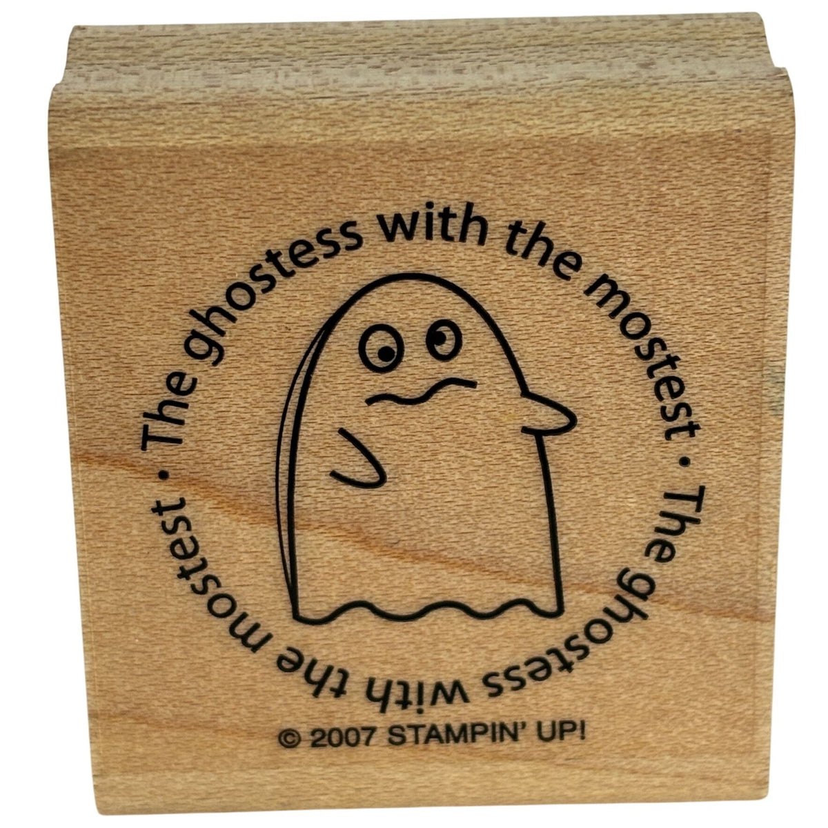 Stampin Up Rubber Stamp Ghost Design "Ghostess With The Mostest" For Card Making