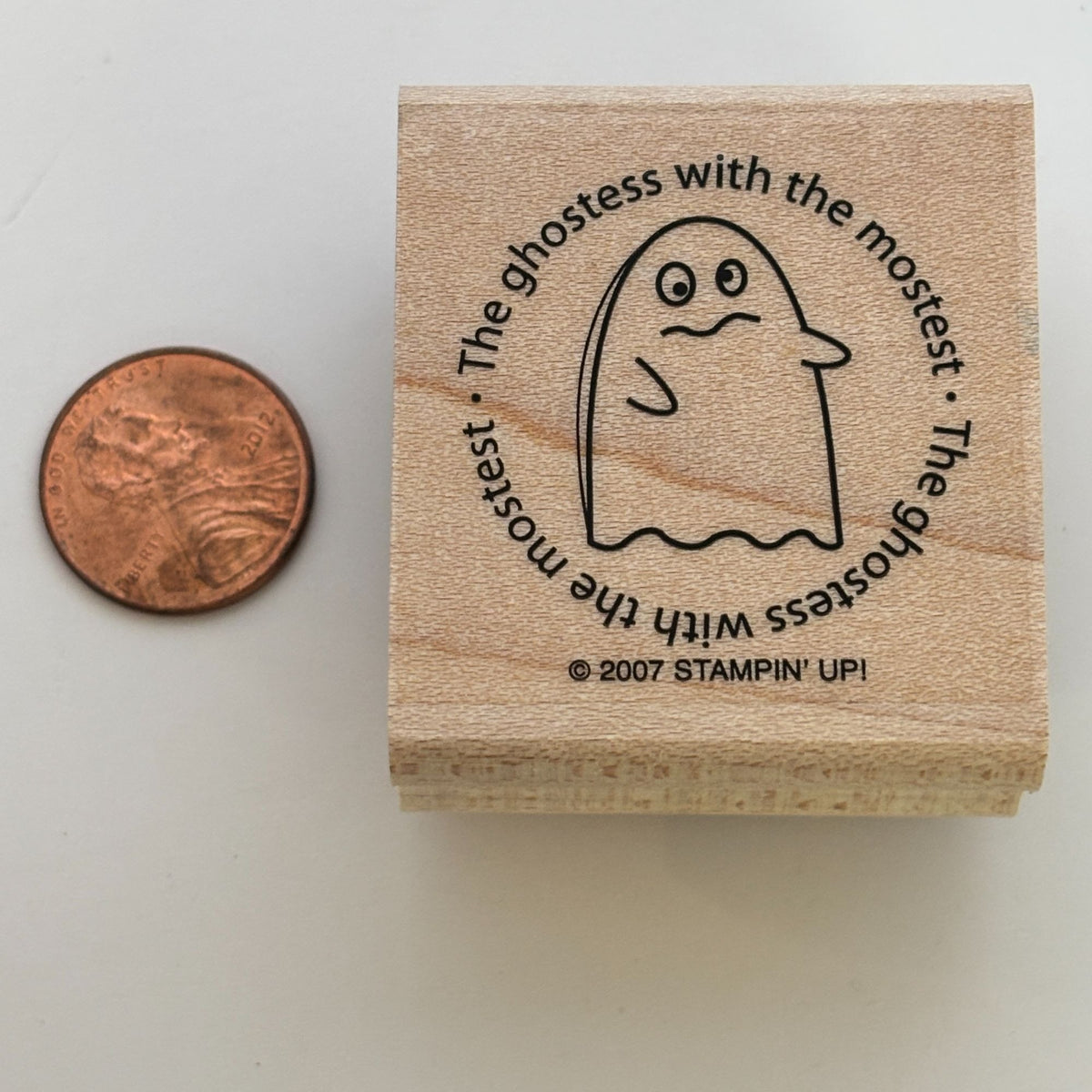 Stampin Up Rubber Stamp Ghost Design "Ghostess With The Mostest" For Card Making