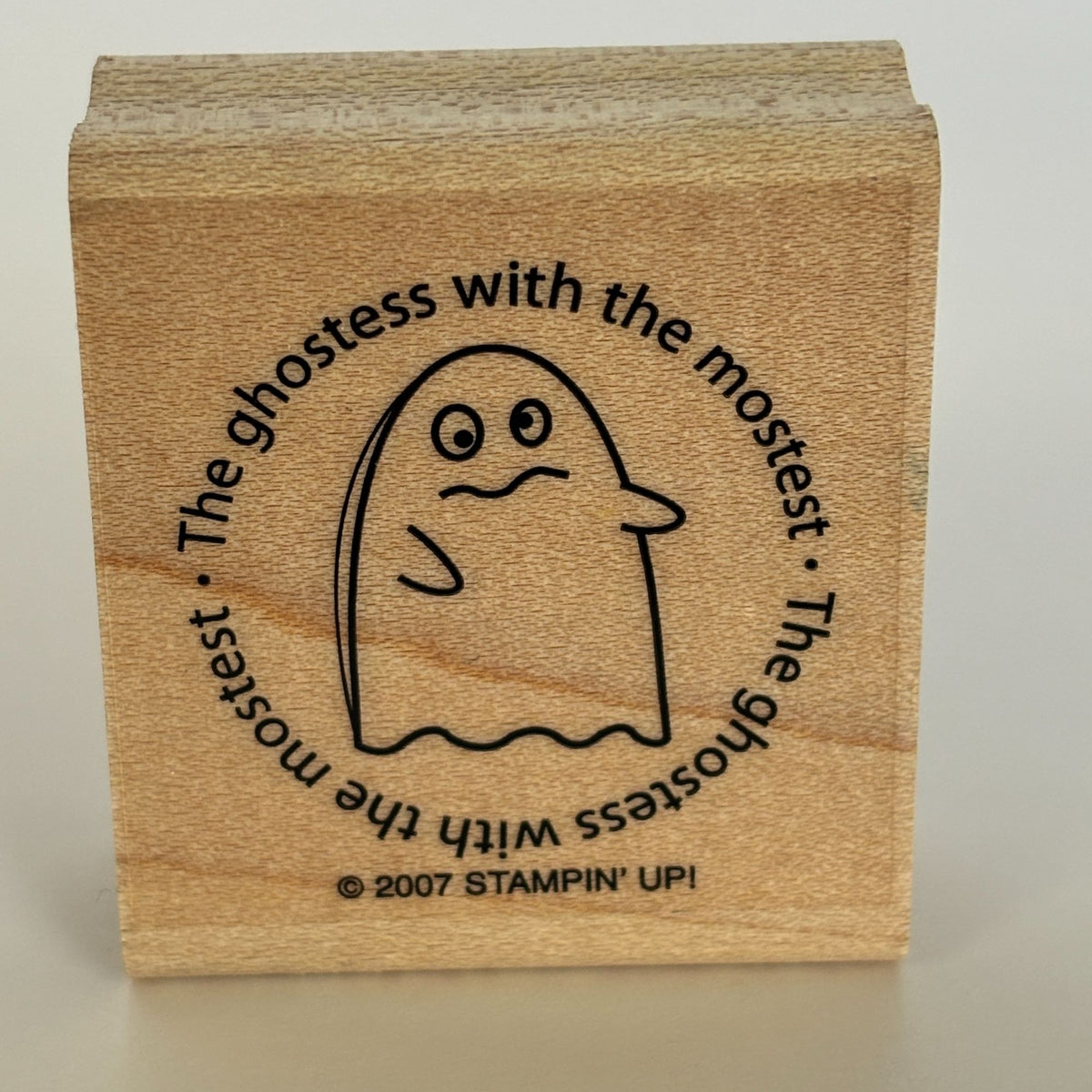 Stampin Up Rubber Stamp Ghost Design "Ghostess With The Mostest" For Card Making