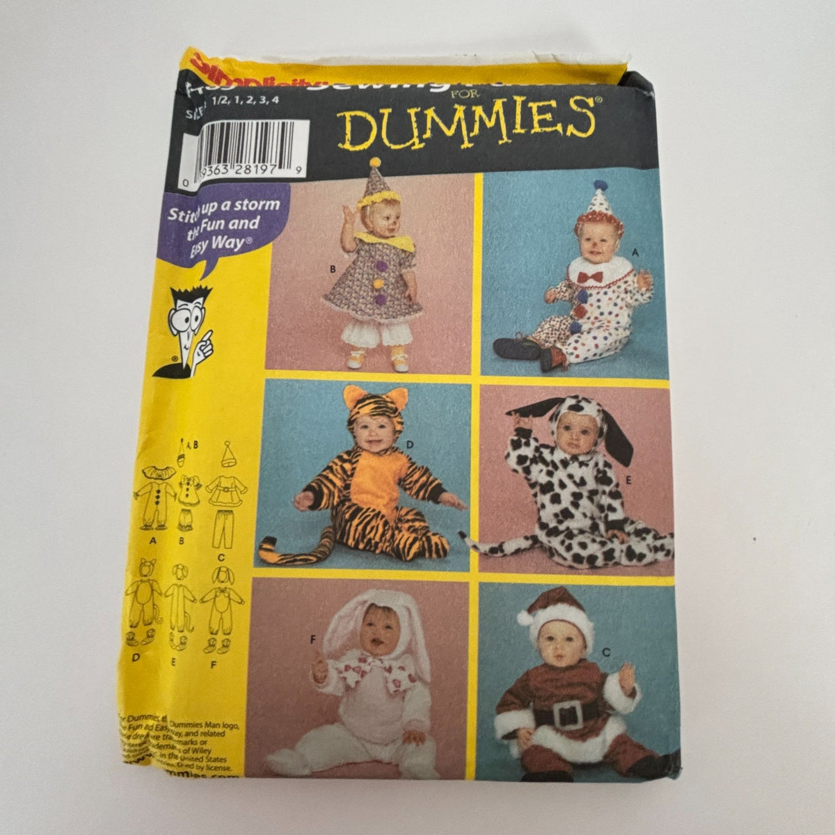 Simplicity Sewing Pattern 4465 Toddler Costumes Halloween Clown Tiger Bunny Santa Dalmatian Dog