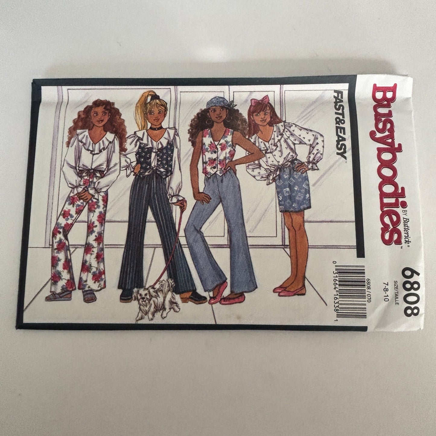 Butterick Sewing Pattern 6808 Preppy Y2K Outfit School Style Retro Vest Top Skirt Pants 7-10 Uncut