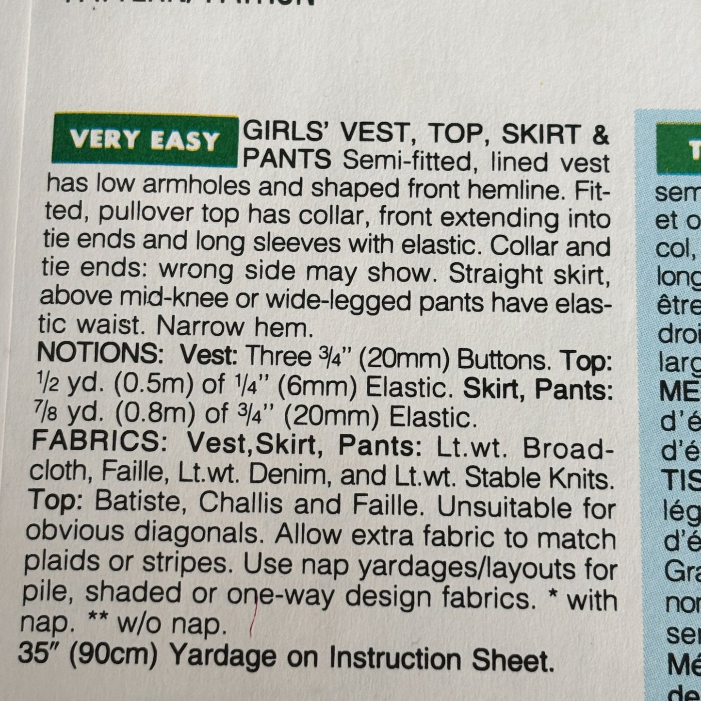 Butterick Sewing Pattern 6808 Preppy Y2K Outfit School Style Retro Vest Top Skirt Pants 7-10 Uncut