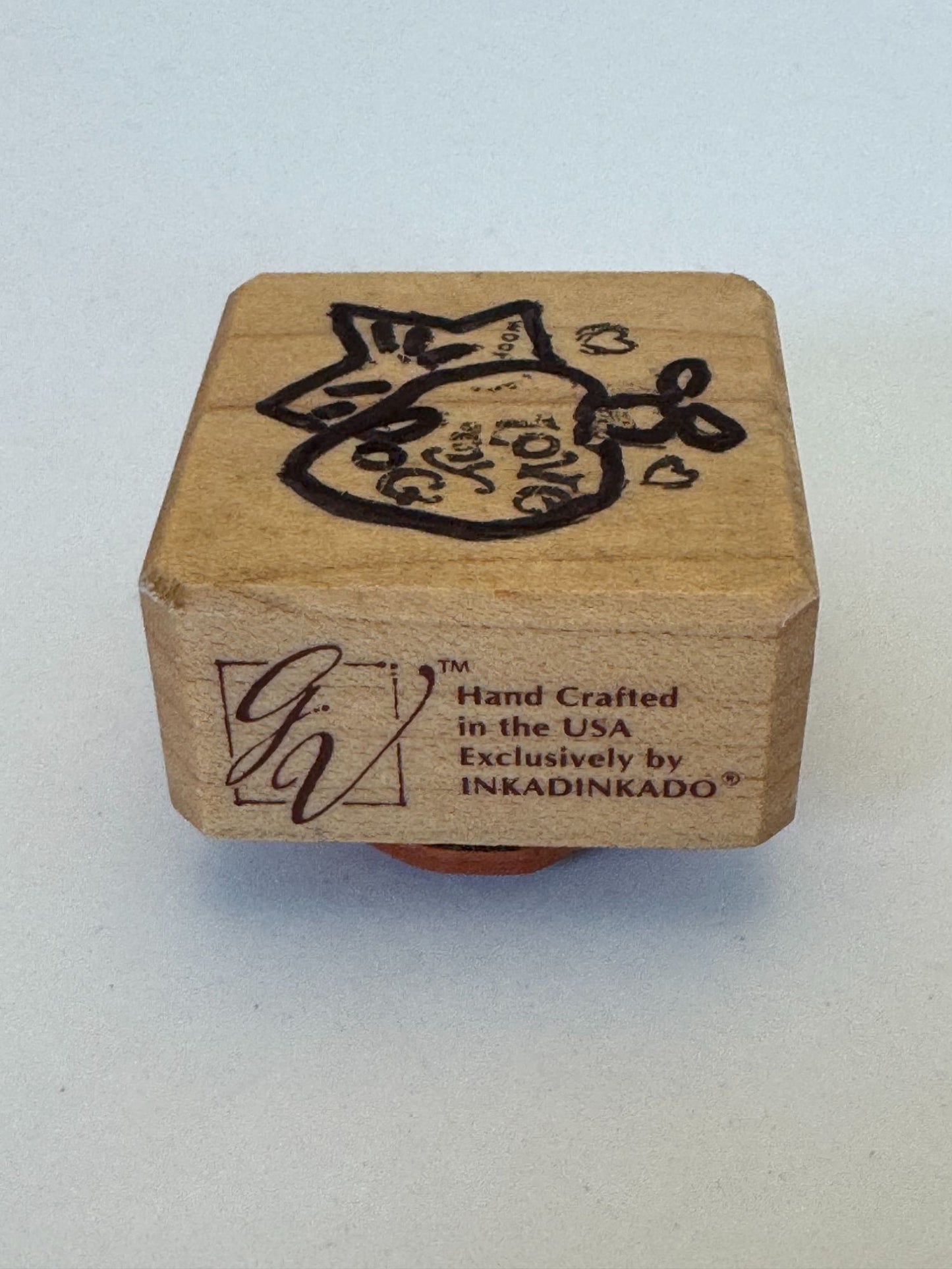 Inkadinkado Rubber Stamp Bouji Love My Dog Christmas Ornament Woof Star