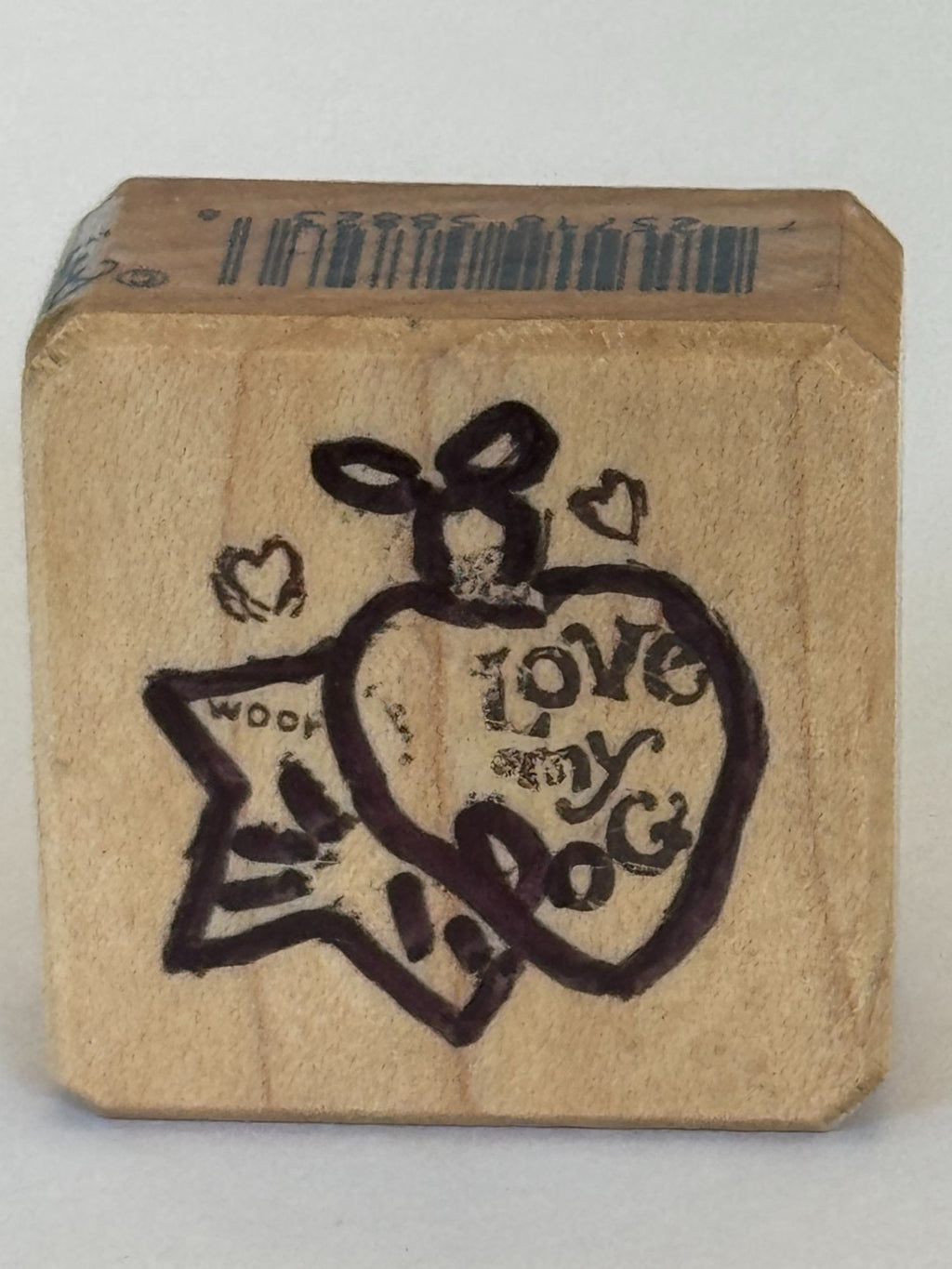 Inkadinkado Rubber Stamp Bouji Love My Dog Christmas Ornament Woof Star