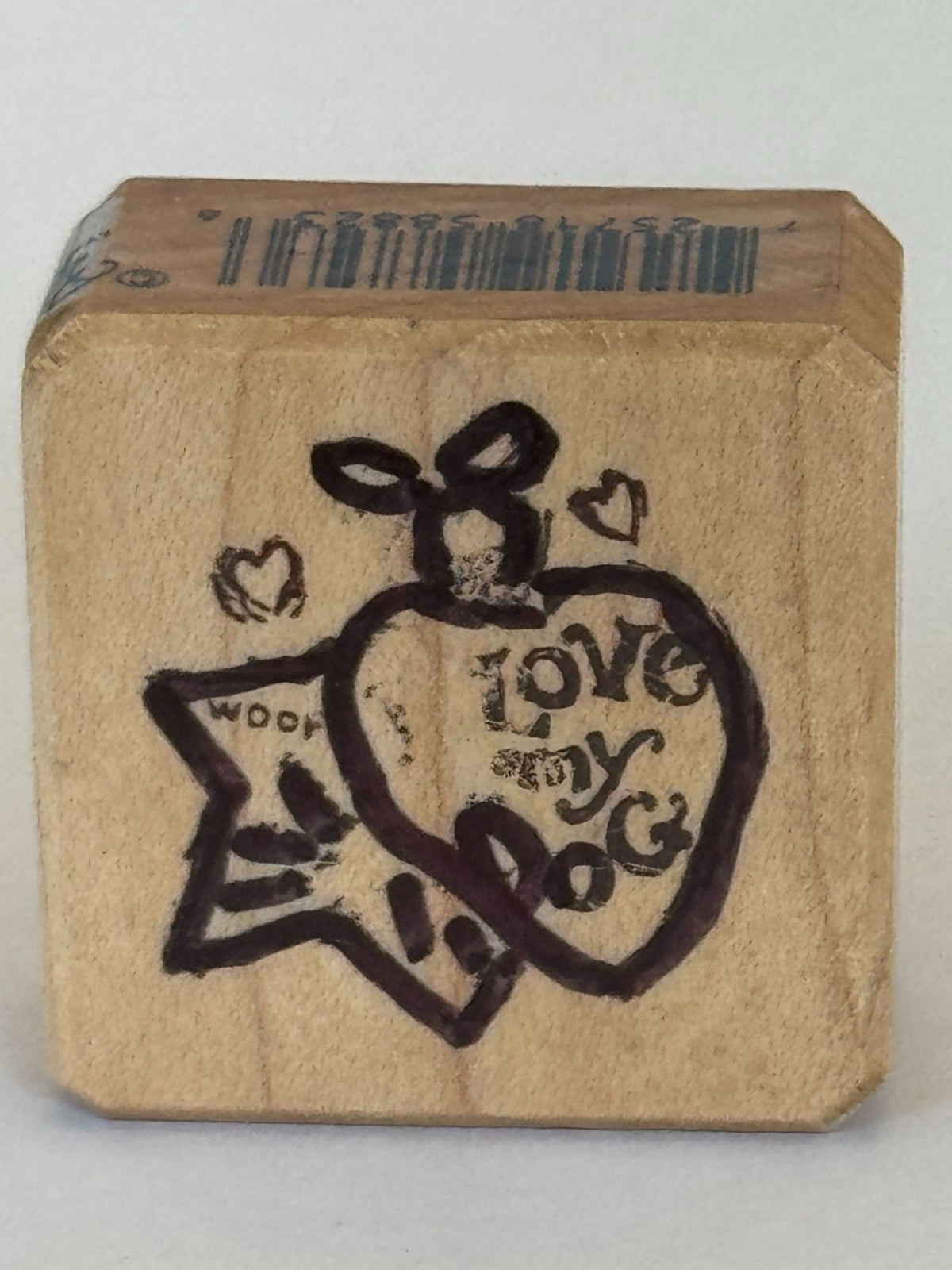 Inkadinkado Rubber Stamp Bouji Love My Dog Christmas Ornament Woof Star