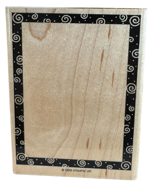 Stampin Up Rubber Stamp Swirl Frame Spirals Party Invitation Card Crafting Tool