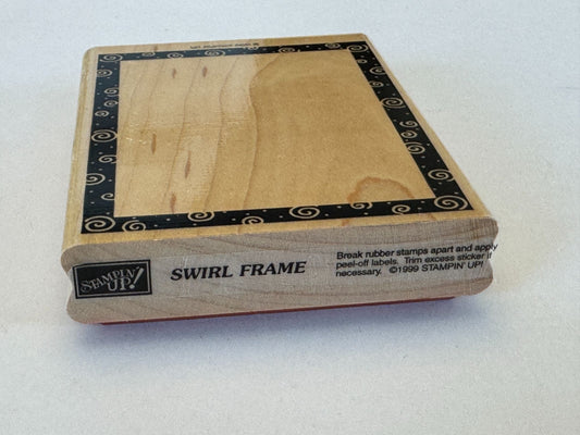 Stampin Up Rubber Stamp Swirl Frame Spirals Party Invitation Card Crafting Tool