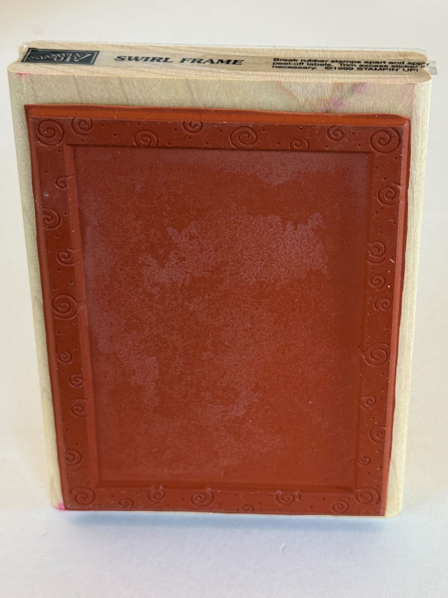 Stampin Up Rubber Stamp Swirl Frame Spirals Party Invitation Card Crafting Tool
