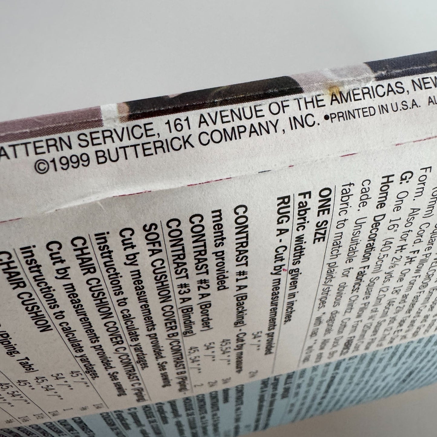 Butterick Sewing Pattern 6108 Waverly Sun Room Sofa Cushion Pillow Chair Cover