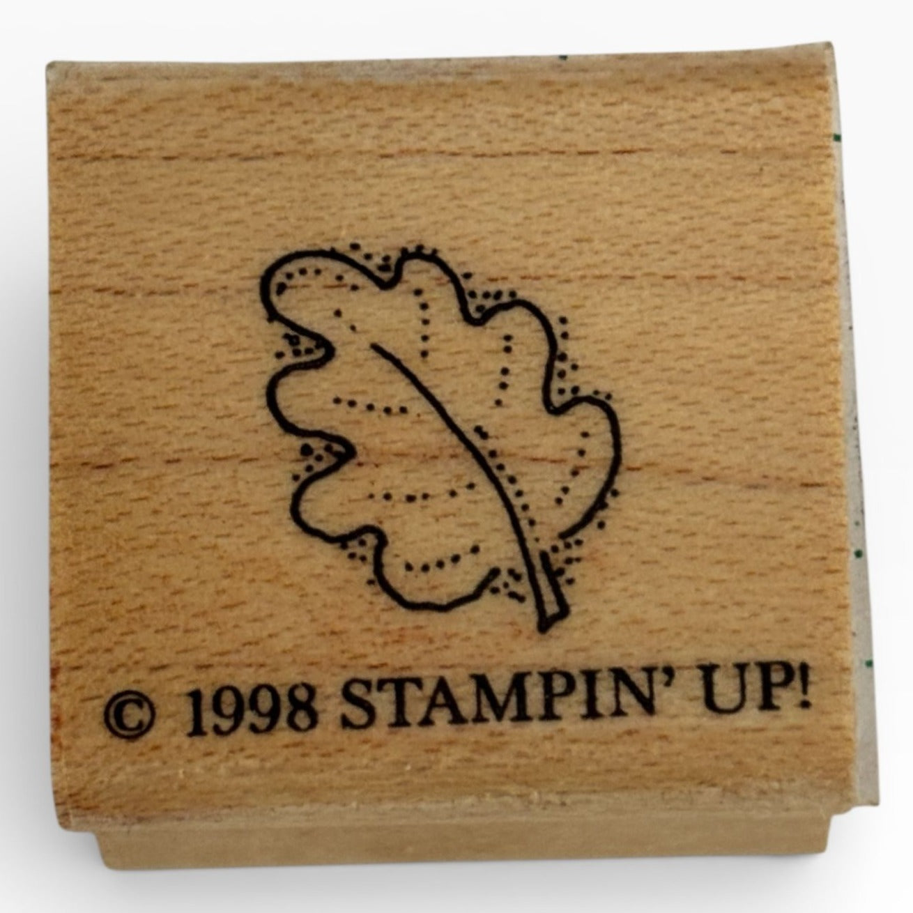 Stampin Up Rubber Stamp Oak Leaf Blowing Nature Outdoors Small Craft Wooden