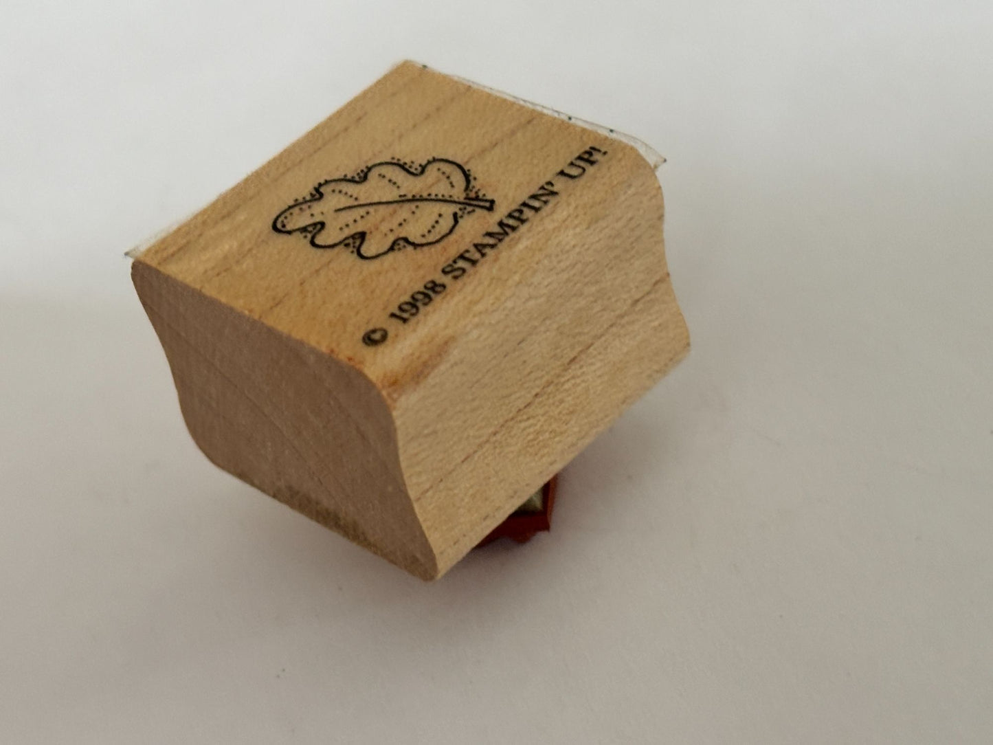 Stampin Up Rubber Stamp Oak Leaf Blowing Nature Outdoors Small Craft Wooden