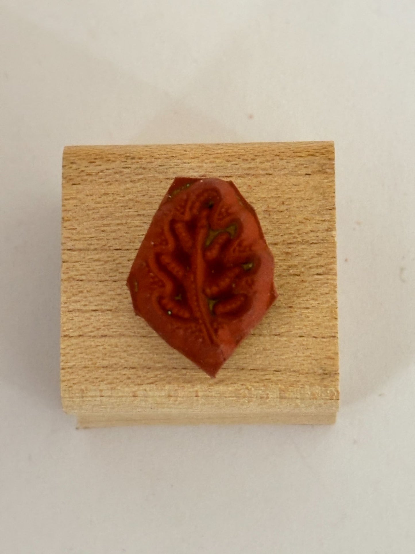 Stampin Up Rubber Stamp Oak Leaf Blowing Nature Outdoors Small Craft Wooden