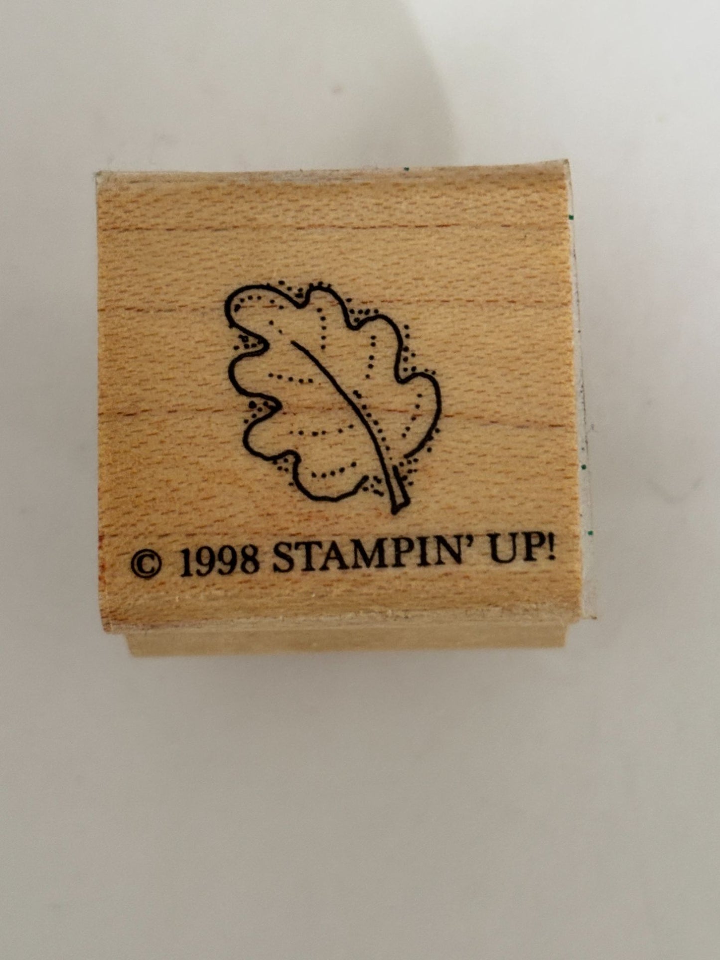 Stampin Up Rubber Stamp Oak Leaf Blowing Nature Outdoors Small Craft Wooden