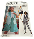 Butterick Sewing Pattern 6708 Vest Shorts Pants 90s Resort Wear Cruise 6-10 Uncut