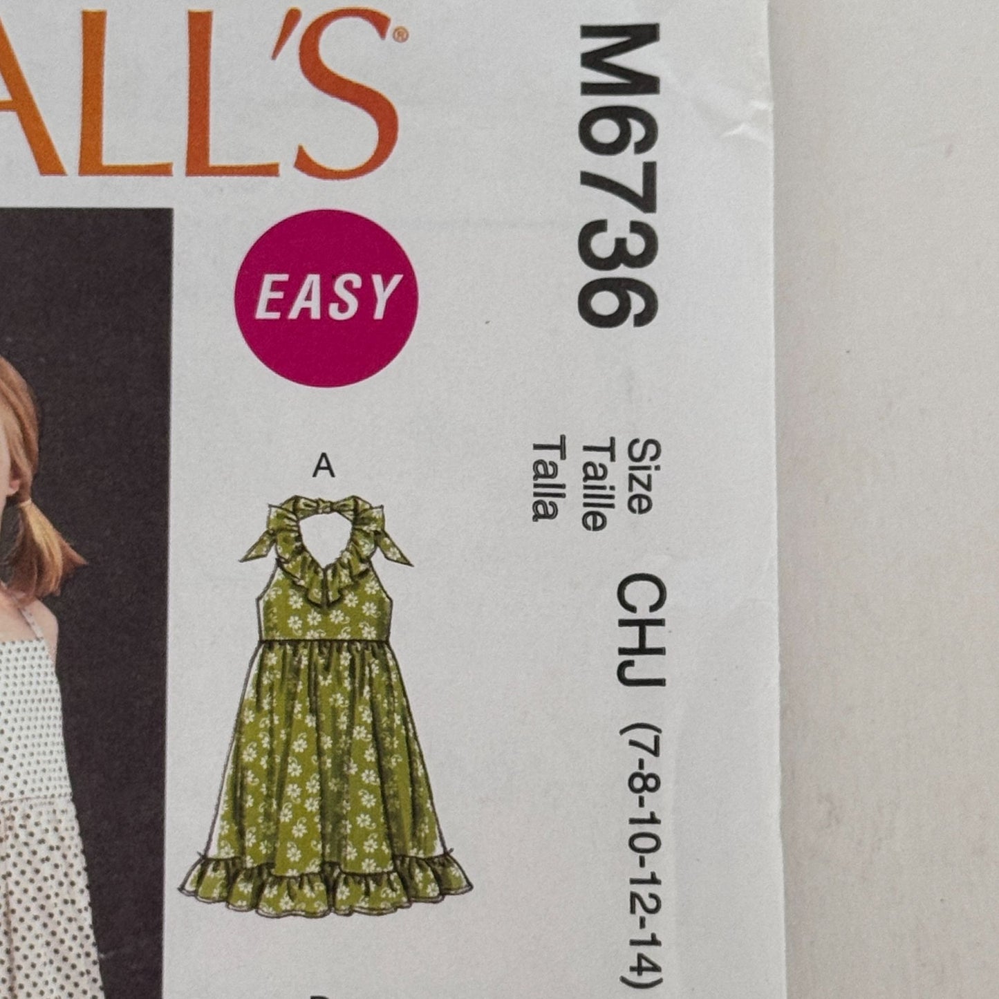 McCalls Sewing Pattern M6736 Girls Maxi Dress Easy Boho Summer Ruffle 7-14 Uncut Sleeveless