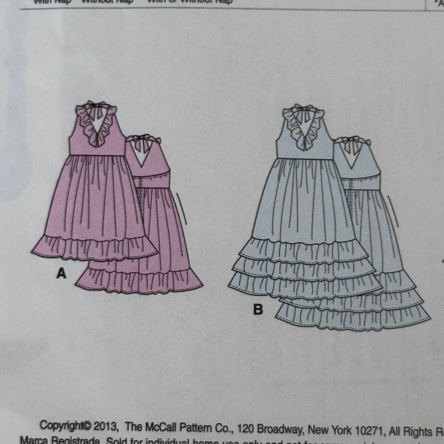 McCalls Sewing Pattern M6736 Girls Maxi Dress Easy Boho Summer Ruffle 7-14 Uncut Sleeveless