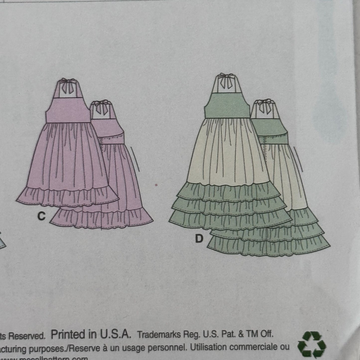 McCalls Sewing Pattern M6736 Girls Maxi Dress Easy Boho Summer Ruffle 7-14 Uncut Sleeveless