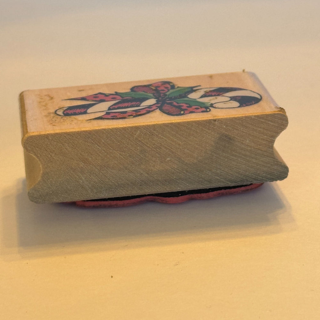 Stamp Affair Rubber Stamp Christmas Candy Cane Holly Bow Holiday Gift Tag Cardmaking