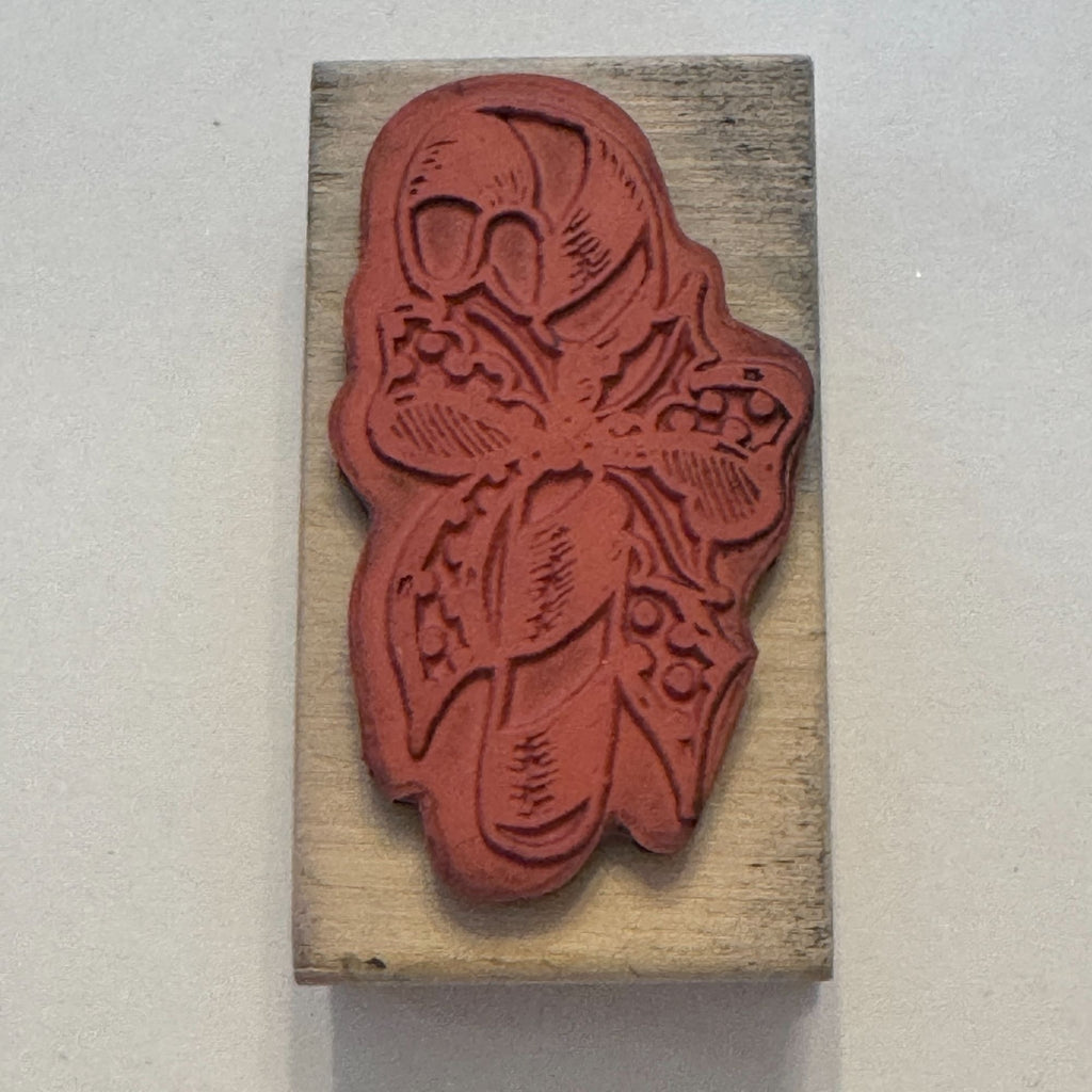 Stamp Affair Rubber Stamp Christmas Candy Cane Holly Bow Holiday Gift Tag Cardmaking