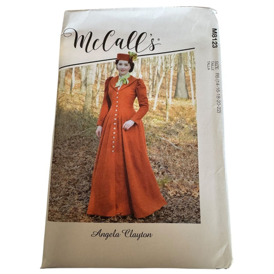McCalls Sewing Pattern M8123 Long Dress Coat Historical Victorian 14-22 Clayton