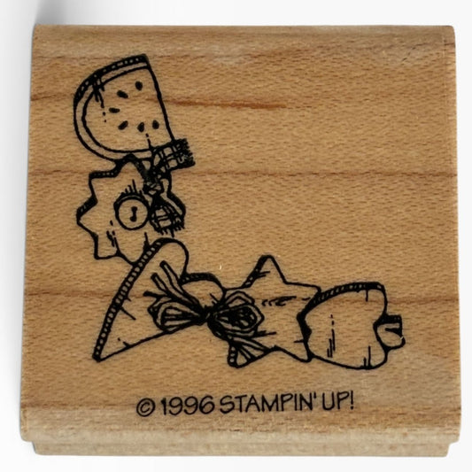 Stampin Up Rubber Stamp Corner Country Buttons Quilting Sewing Notions Crafter