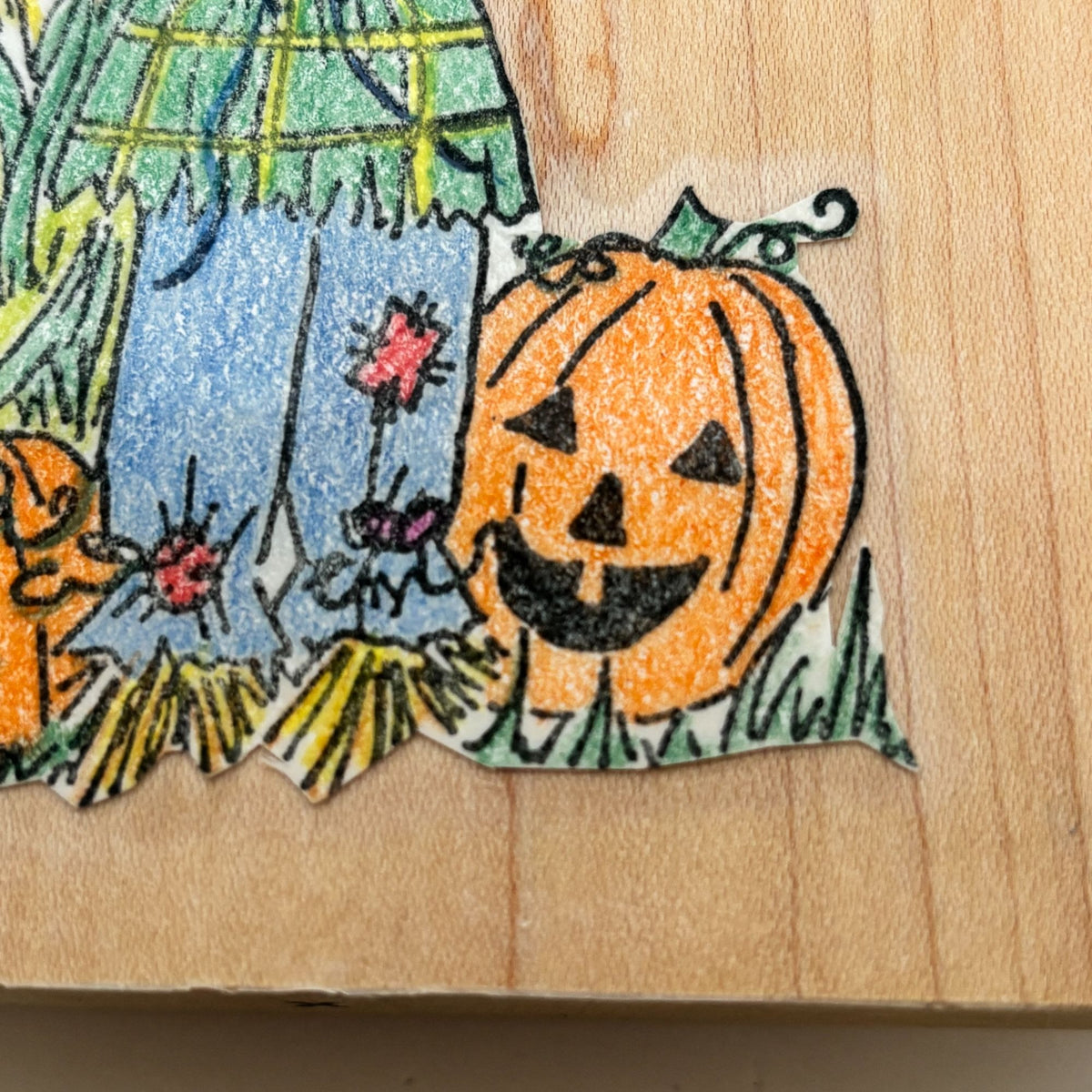 Alisa Smith Rubber Stamp Scarecrow Pumpkins Fall Harvest Halloween Card Making Thanksgiving Wood Mounted
