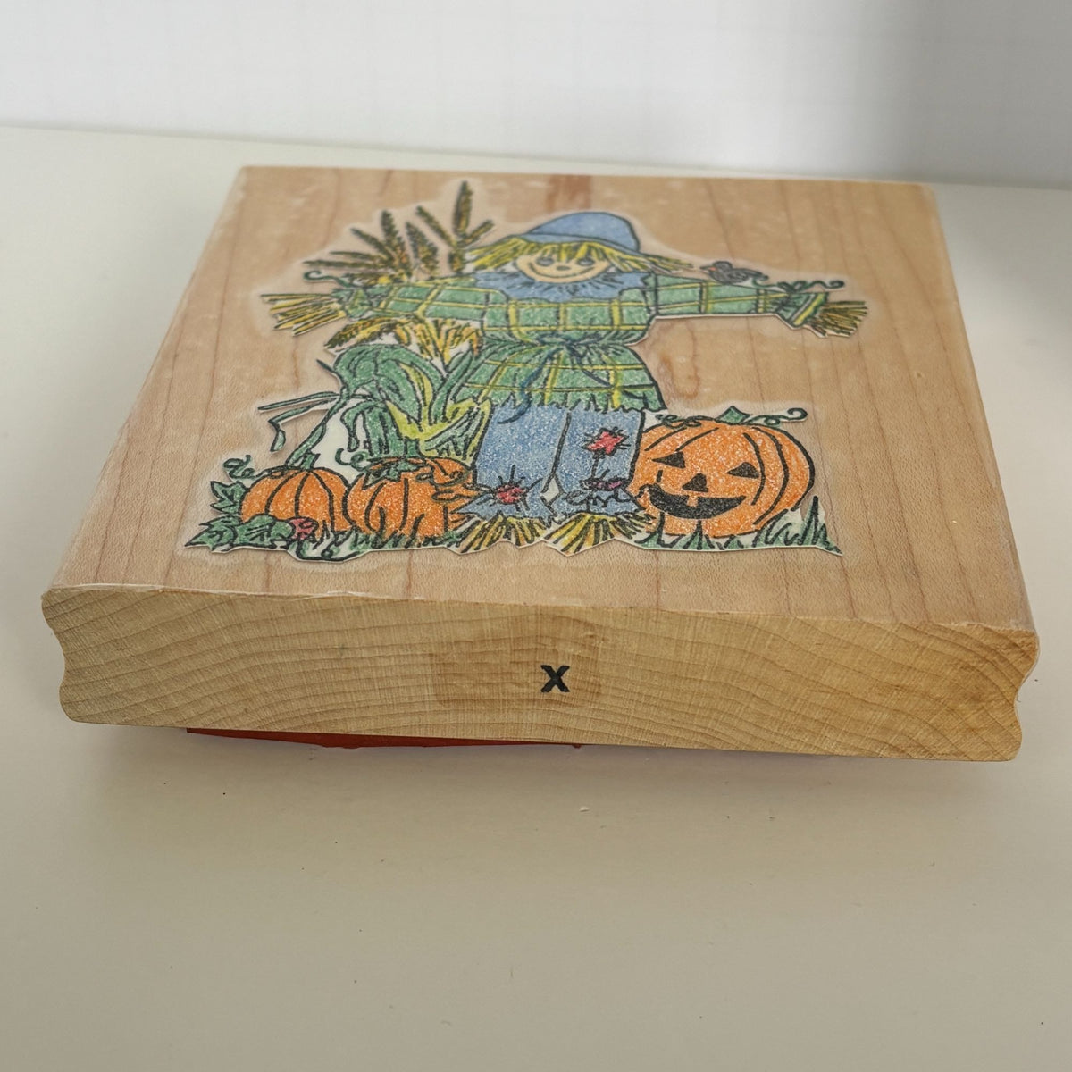 Alisa Smith Rubber Stamp Scarecrow Pumpkins Fall Harvest Halloween Card Making Thanksgiving Wood Mounted