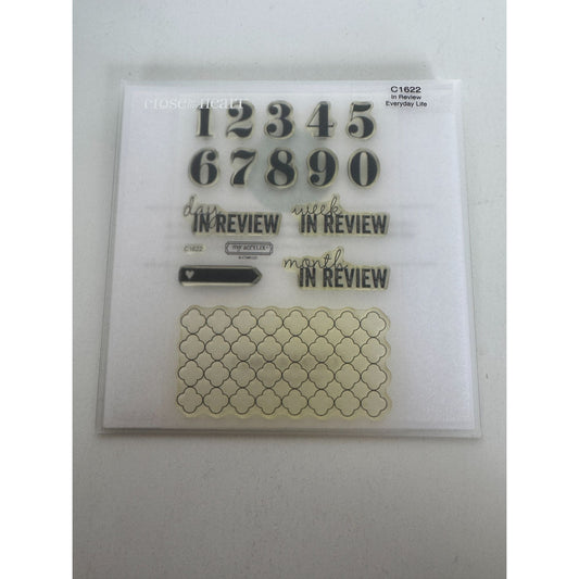 CTMH My Acrylix Acrylic Stamp Set Day In Review Journaling Record Month C1622