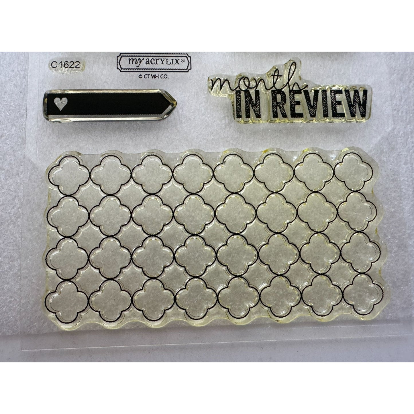 CTMH My Acrylix Acrylic Stamp Set Day In Review Journaling Record Month C1622