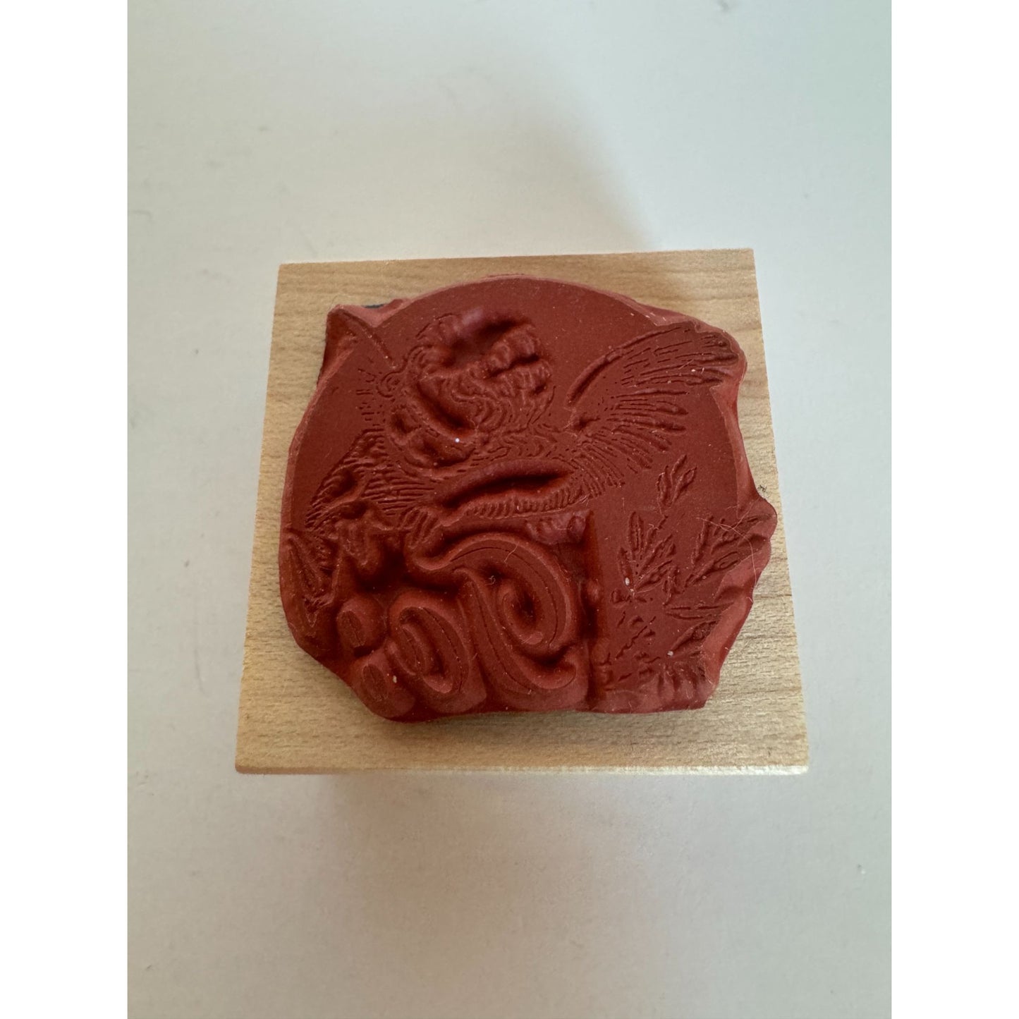 Angel Rubber Stamp To Design Gift Tag Card Making Valentines Day Present Small