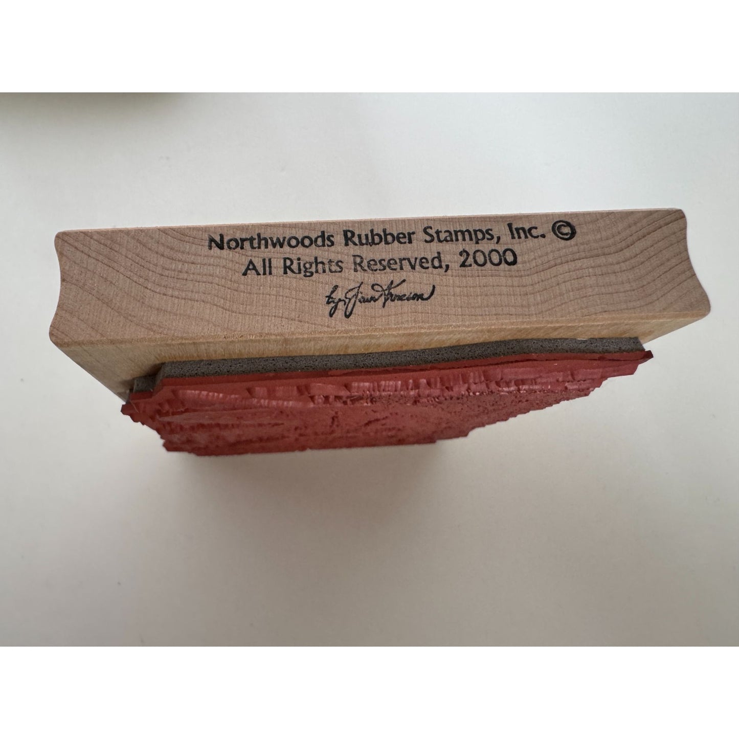 Northwoods Wood Rubber Stamp Scenic Lake Nature Landscape Forest Mountains Scene