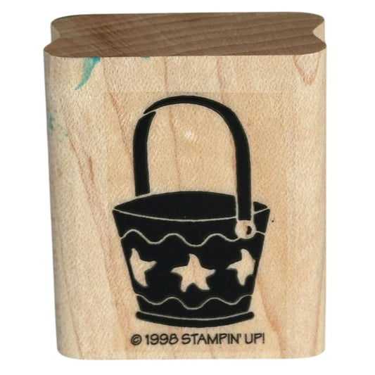 Stampin Up Rubber Stamp Beach Sand Pail Starfish Summer Vacation Card Making
