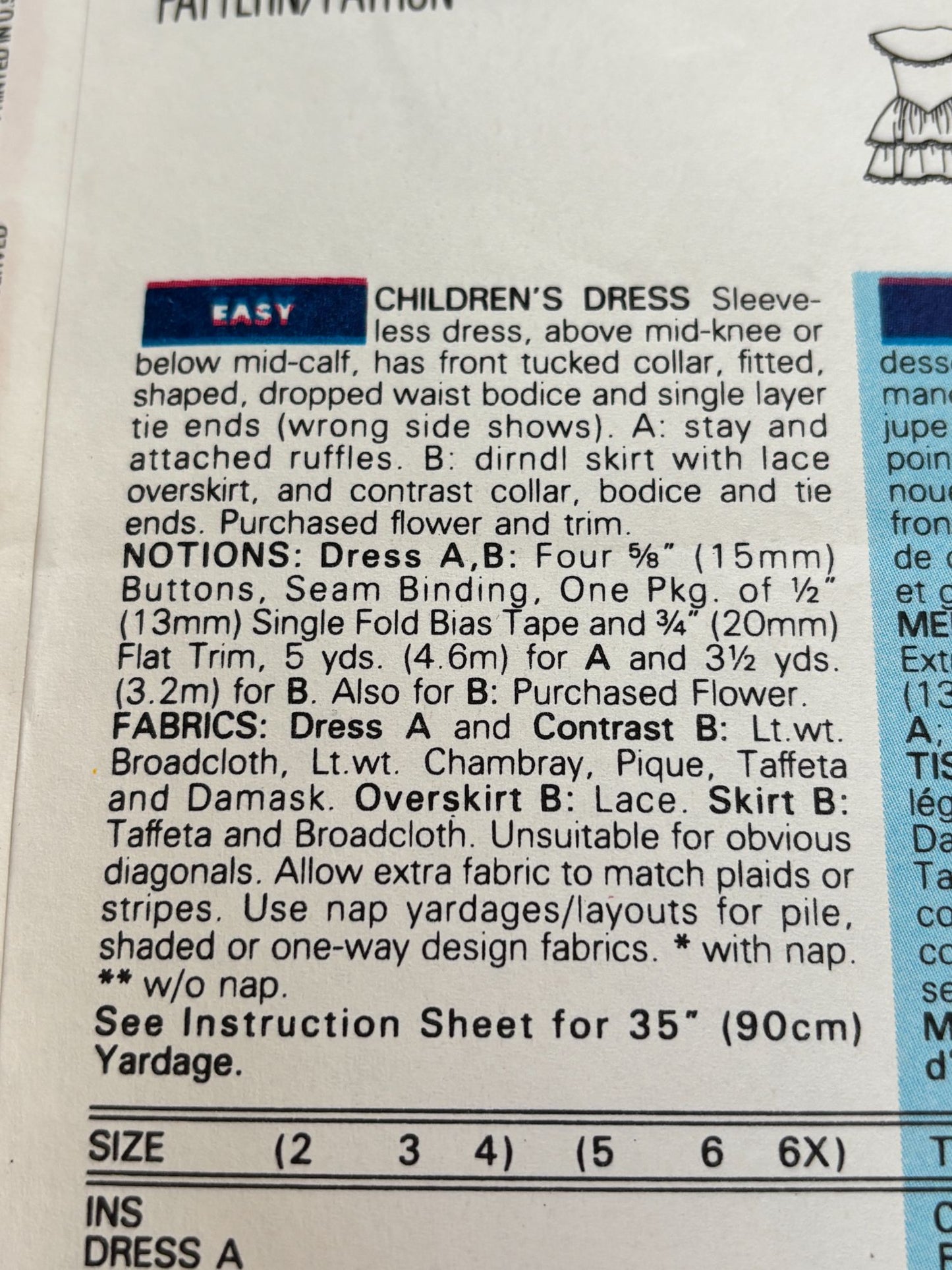 Butterick Sewing Pattern 6672 Party Dress 90s Toddler Spring Easter Girls 2 3 4 Uncut