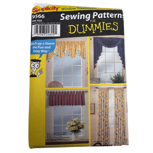 Simplicity Sewing Pattern 9566 Window Treatments Curtains Valances Home Decor Drapes Uncut