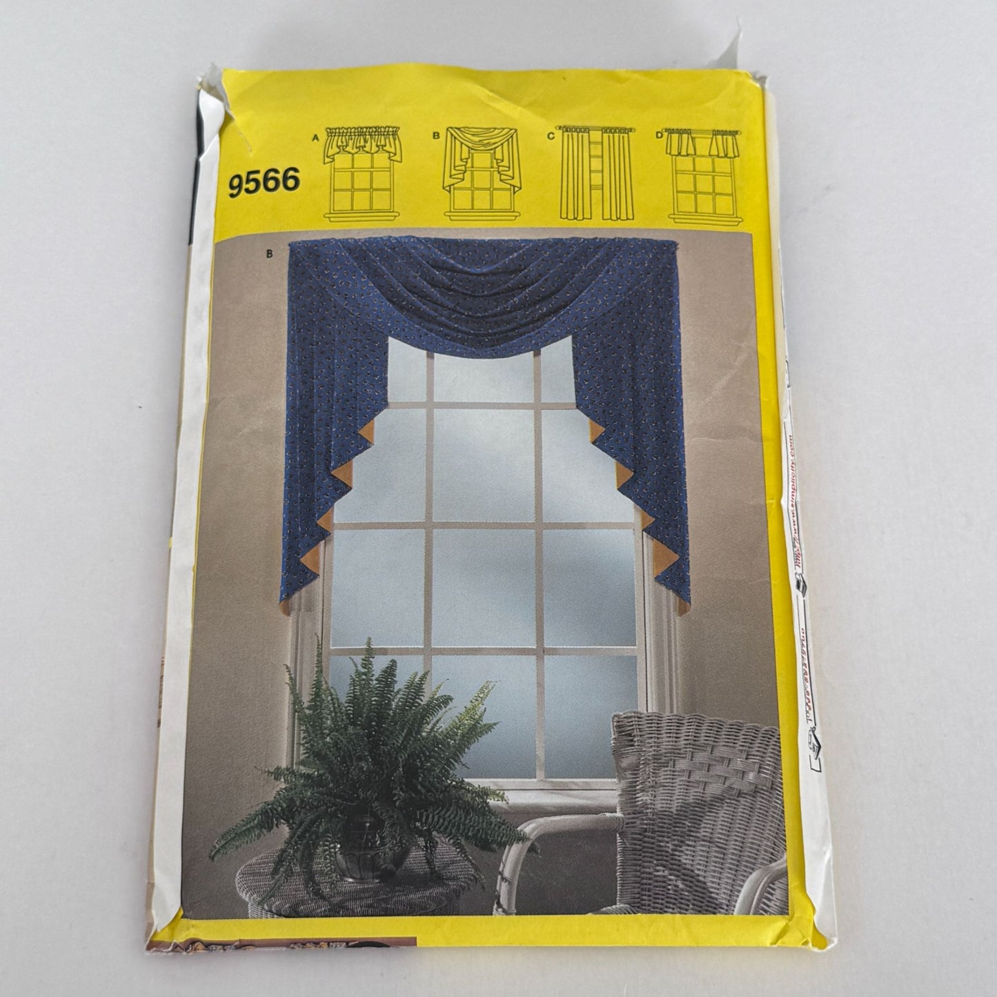 Simplicity Sewing Pattern 9566 Window Treatments Curtains Valances Home Decor Drapes Uncut
