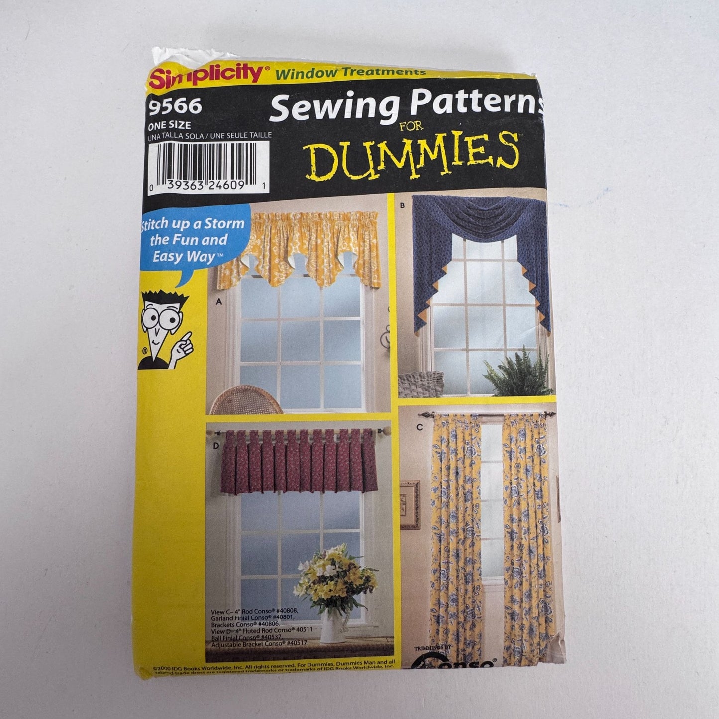 Simplicity Sewing Pattern 9566 Window Treatments Curtains Valances Home Decor Drapes Uncut