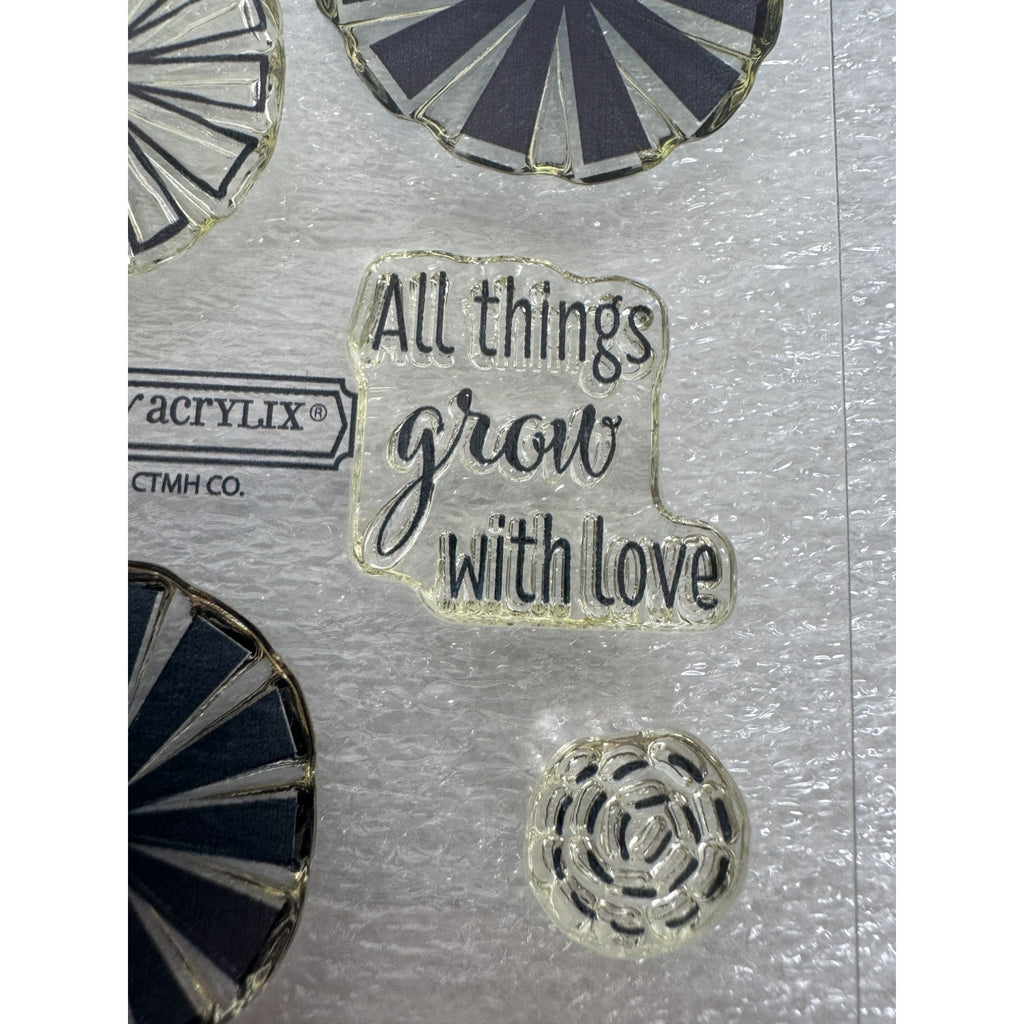 CTMH My Acrylix Acrylic Stamp Set A Bunch of Thanks Best Buds Flower Vase Pun