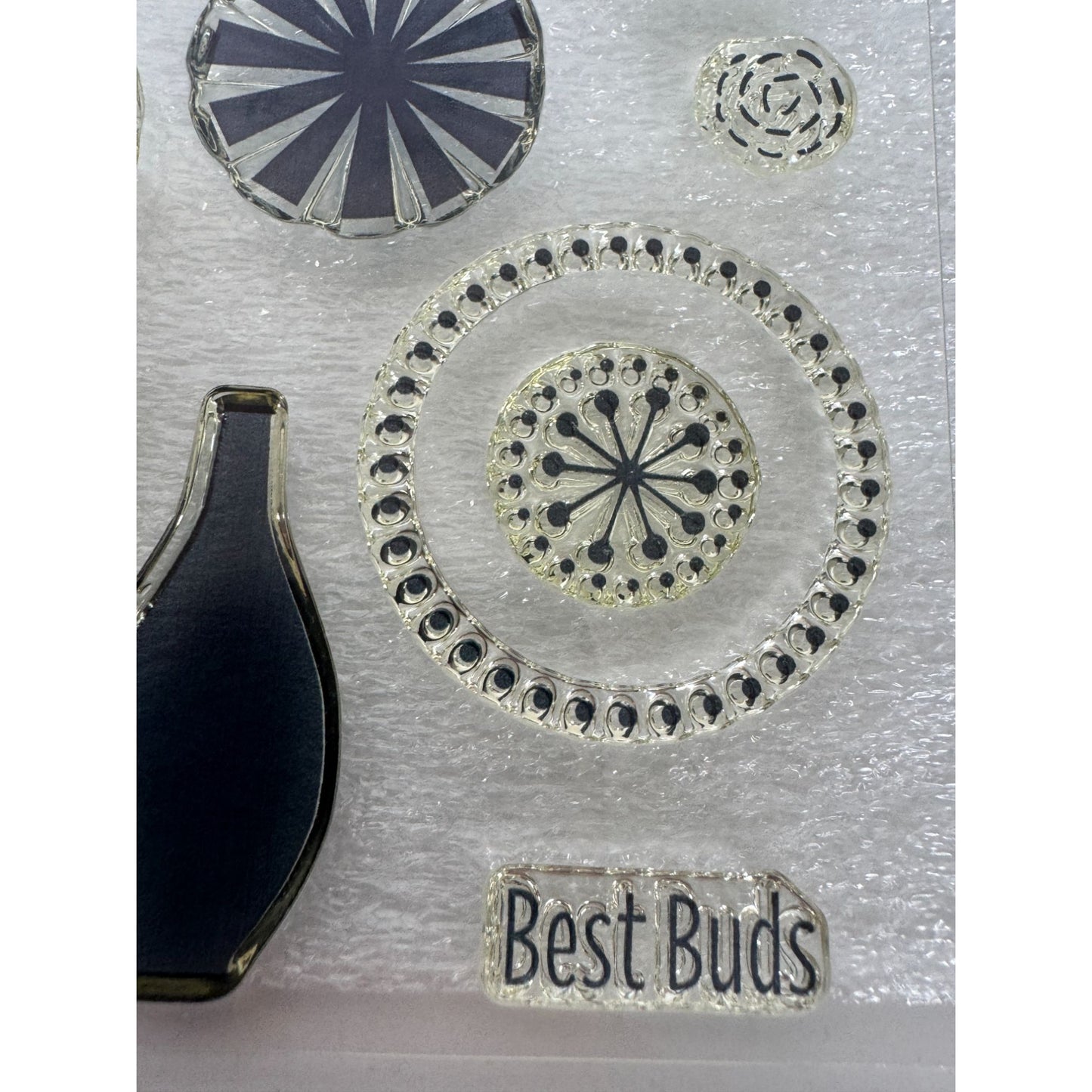 CTMH My Acrylix Acrylic Stamp Set A Bunch of Thanks Best Buds Flower Vase Pun
