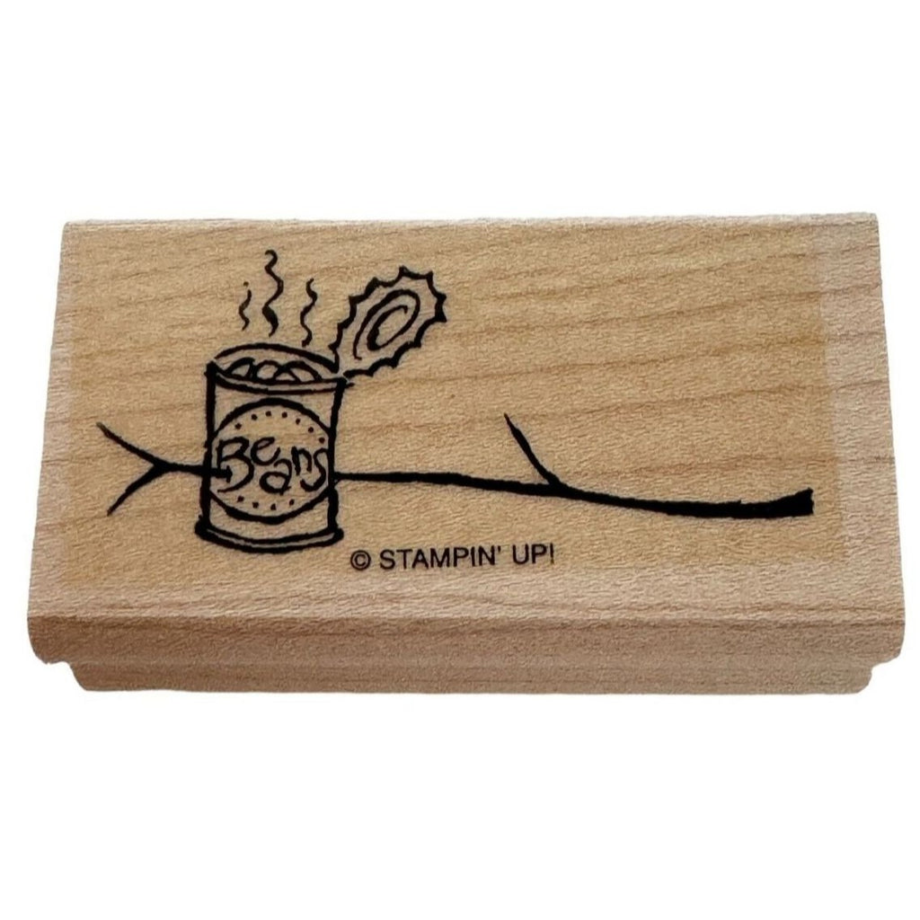 Stampin Up Rubber Stamp Can of Beans Camping Trip Dinner Canned Food Summer Days