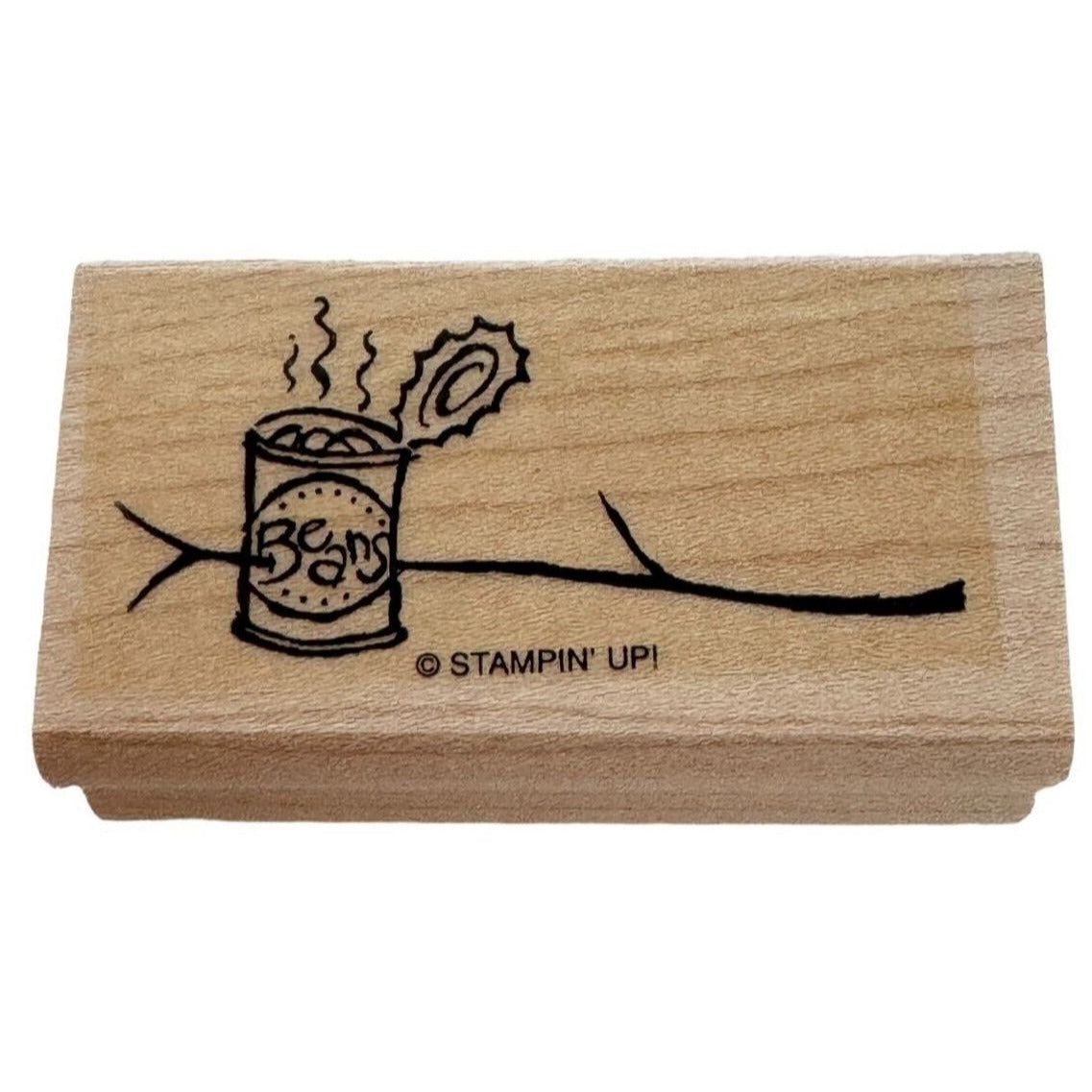 Stampin Up Rubber Stamp Can of Beans Camping Trip Dinner Canned Food Summer Days