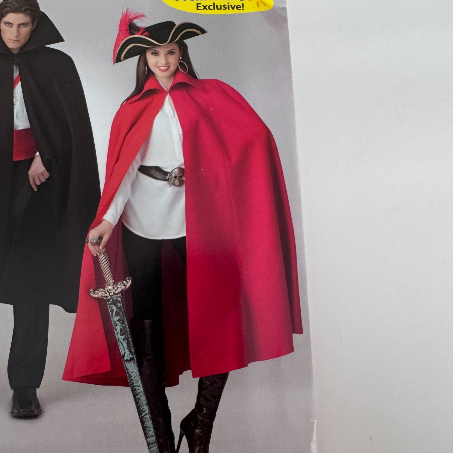 Simplicity Sewing Pattern 0897 Pirate Dracula Halloween Costume Cape XS-XL Uncut Easy Mens Misses
