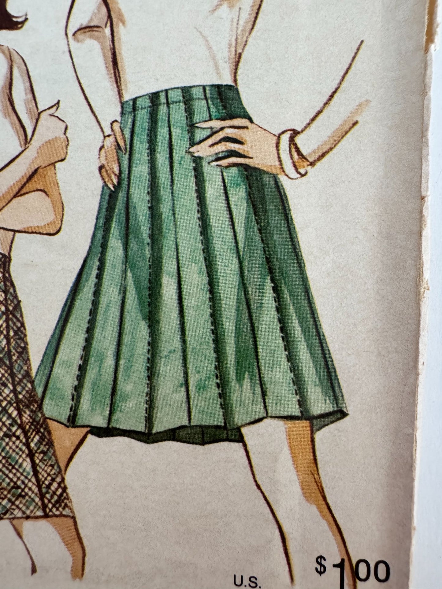 Kwik Sew Sewing Pattern 364 Ladies Gored Skirt Short Long Vintage 1970s 12 14 16