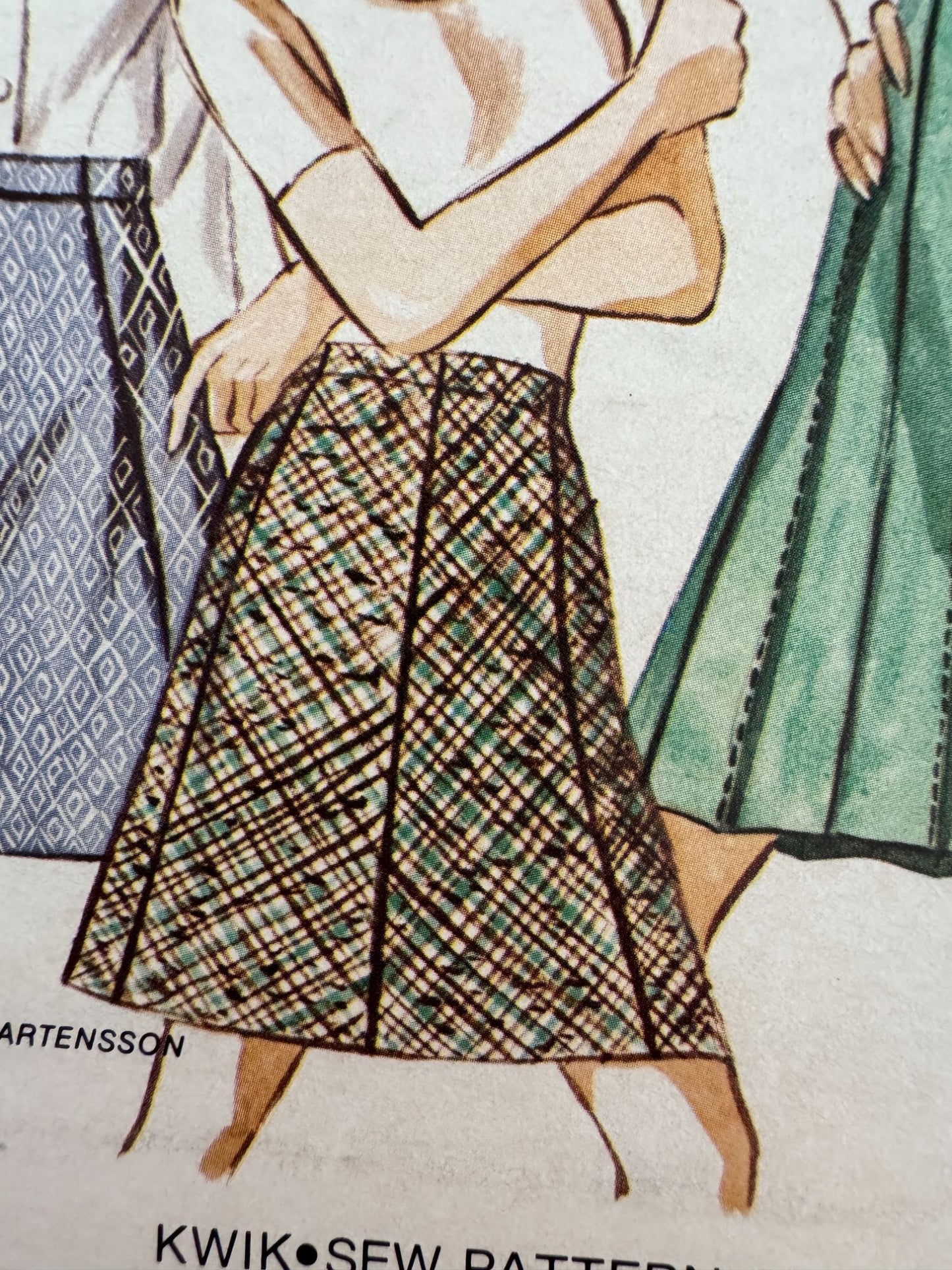 Kwik Sew Sewing Pattern 364 Ladies Gored Skirt Short Long Vintage 1970s 12 14 16