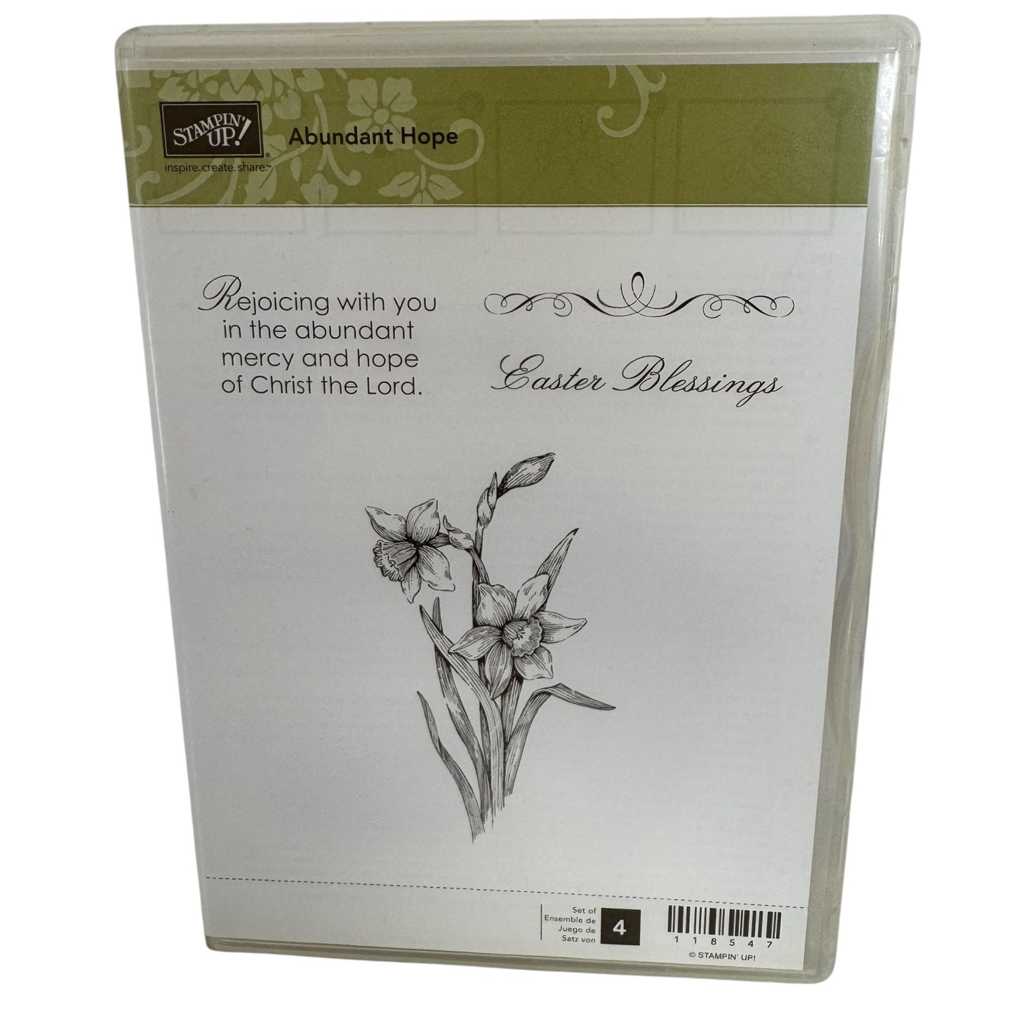 Stampin Up Rubber Stamp Set Abundant Hope Easter Blessings Christian Card Making